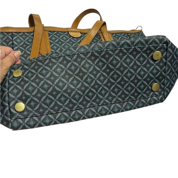 Fossil Navy and Tan Tote Bag - Picture 8 of 16